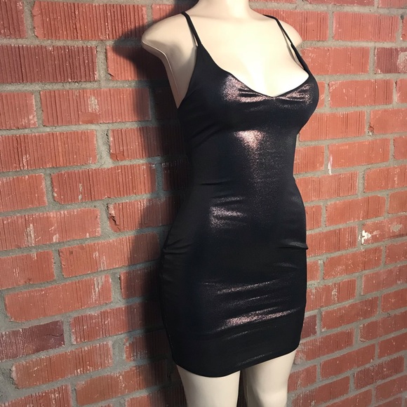 🌺Backless Shine Chocolate Mini Dress - Picture 3 of 6